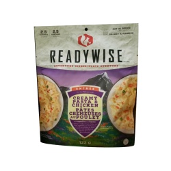 camping food - creamy pasta with chicken 122g makes 2.5 servings ReadyWise