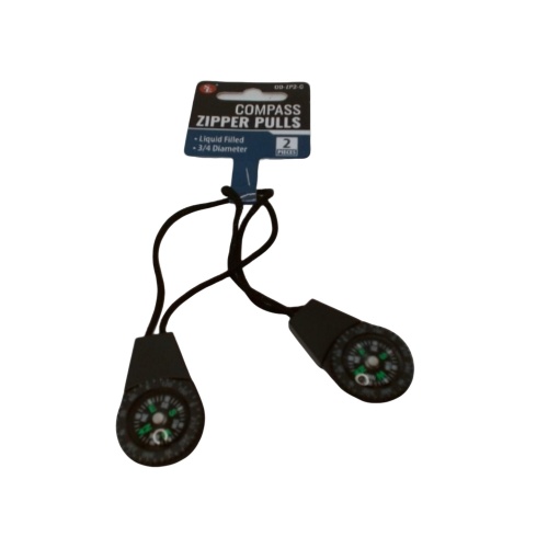 Compass Zipper Pulls 2pk. Liquid Filled 3/4 Diameter