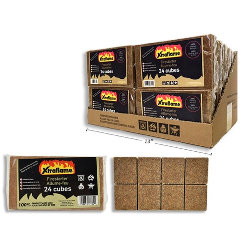 Firestarter Cubes 24pk Display. Burns 10-13 Mins Per Cube Xtraflame