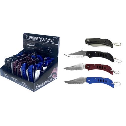 Pocket Knife Keychain 5-1/4 Ass't Colours