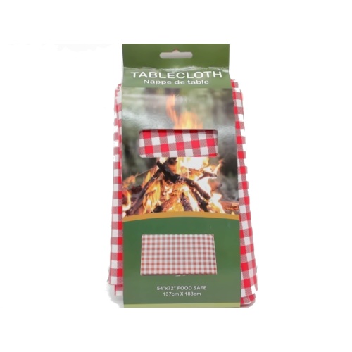 Vinyl tablecloth 54x72 inch 137x183cm red and white checkered