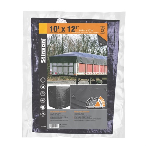 Tarp 10' x 12' foot HD Black 130GSM 8 Mill 12' x 12' weave