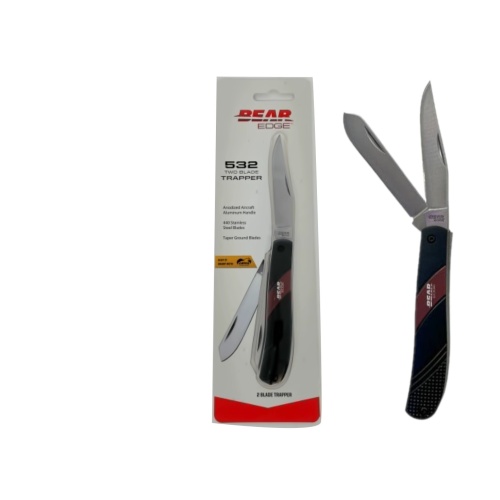 Two Blade Trapper Knife Aluminum Handle Bear Edge