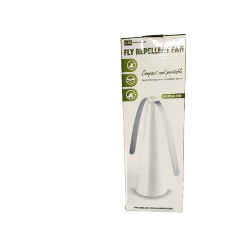 Fly repellant fan - chemical free - compact and portable - 2 AA batteries not included