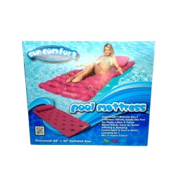 Pool Mattress 88 x 40" Raspberry Pink Sun Comfort"