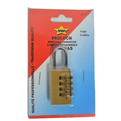 Combination Padlock W 4 Digit