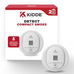 Compact Smoke Alarm 2xaa Battery Operated