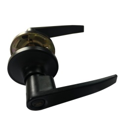 Door Lock Lever Privacy Black Straight Handle