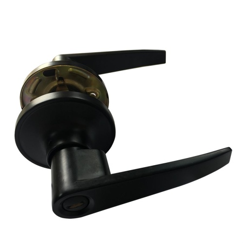 Door Lock Lever Privacy Black Straight Handle