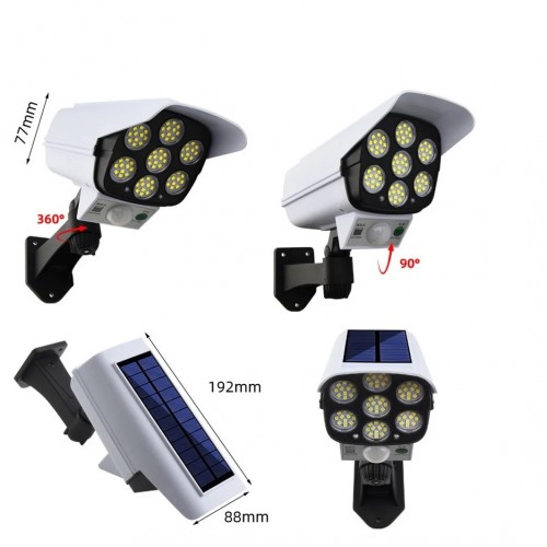 Solar LED Lamp Human Body Induction Motion Sensor With Remote (Model: 217)(display)