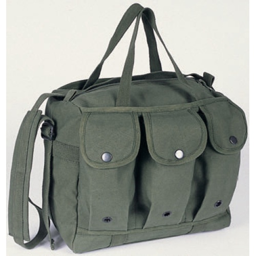 Canvas medical bag - olive - 12x9.5x6.5 inch 30x24x16.5cm