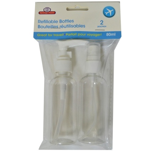 Travel Bottles 2pkx 80ml 1 Pump+ 1 Spray