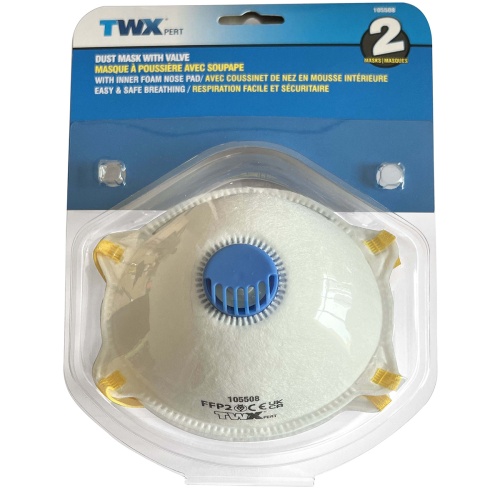 Dust Mask 2pcs w/Valve 3Ply