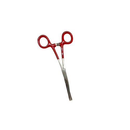 Forceps Straight Locking 6-1/4 w/Red Insulated Handles