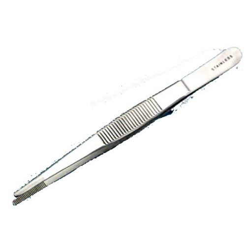 Forceps, medium point, 115mm 4.5, straight, sta