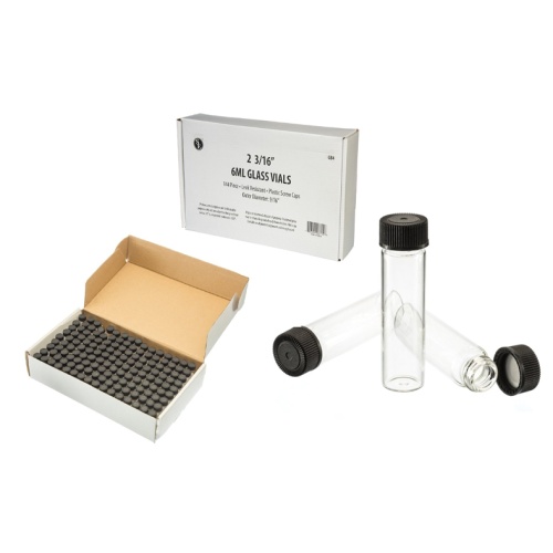 Glass Vial 2-3/16 w/Black Cap Or 12/$4.49