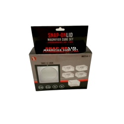 Magnifier Cube Set Snap On Lid 4 Interchangeable Lids + Base