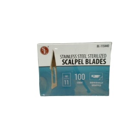 Stainless Steel Sterilized Scalpel Blades #11 100pk. Individually Wrapped