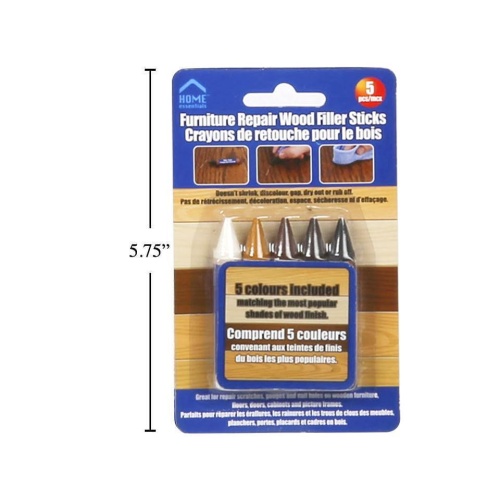 Furniture repair wood filler sticks 5 pc 5 colours