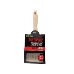 Paint brush 4 inch deluxe straight edge polyester with wooden handle