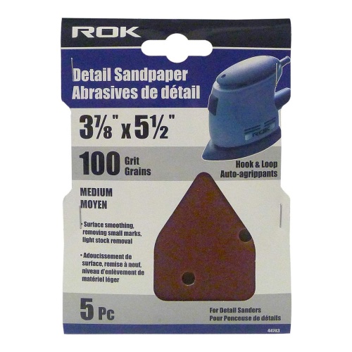 Sandpaper detail 100 grit 5 pc 3-7/8x5.5 inch