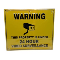 Aluminum Sign 9 x 10" Warning Video Surv. (display)"