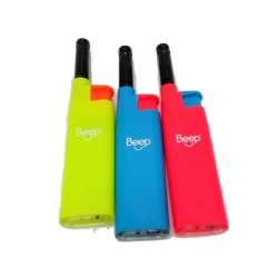 Lighter Refillable Turbo Flame Assorted Colours Beep - each sold individually