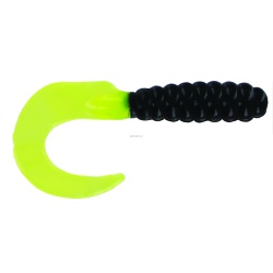 Curl Tail Grub Black/Chart 3 10 per pack"