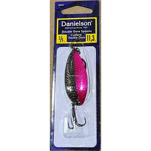 Double Dare Hammered Spoon, 1/4oz, w/Treble & Danielson DD14HFLOPNK