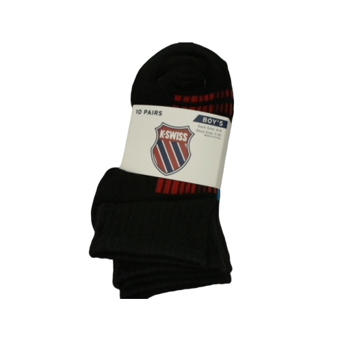 Socks Boy's 10pk. Size 4-6 K-Swiss Assorted - each sold individually