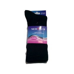 Socks Diabetic Women's 3pk. Black Medi Tech Size 6-10