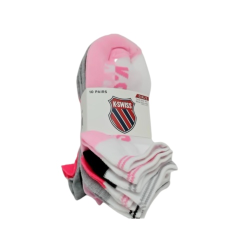 Socks Girls 10pk. Size 9-11 K-Swiss Assorted