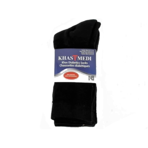 Socks Khas Diabetic Men's 3pk. Black Size 7-12 Khas Medi