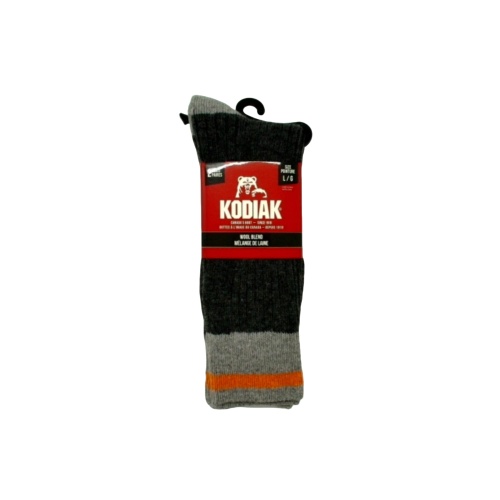 Socks Kodiak 2pk. Charcoal Wool Blend Large