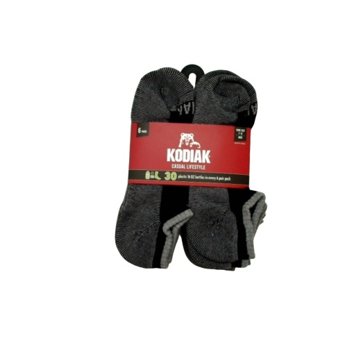Socks Men's Kodiak 6pk. Low Cut Black Casual Lifestyle Size 7-12