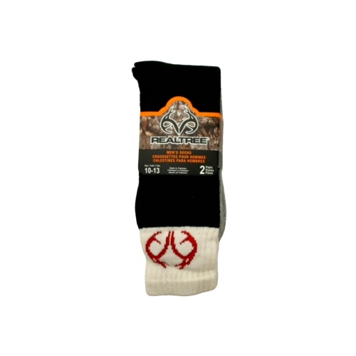 Socks Men's Realtree 2pk. Black Size 10-13 (or 3/$10.00)