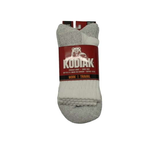 Socks Men's Work 2pk. White Size 7-12 Kodiak