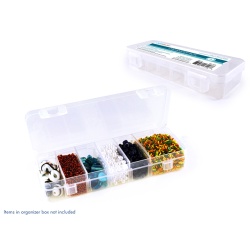 Craft/Bead Storage: 6.75x2.25"x1 3/16" Organizer Box w/Lid+6 Dividers"