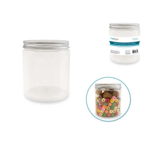Craft/Bead Storage: 8.5x10cm (480ml) DIY Wide-Mouth Jar w/Alum Screw-Top
