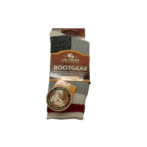 Work Socks Men's Bootgear Voyageur Grey/Red J.B. Field's Made in Canada