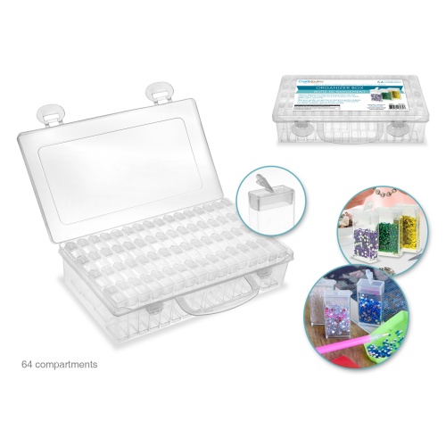 Craft Storage: 64 Mini Canister Storage Box Beads/Glitters/Gems