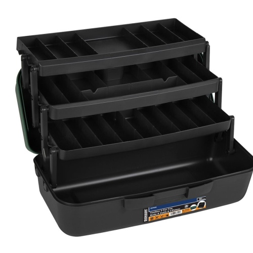 Tackle box with 3 tier tray 16 inch
