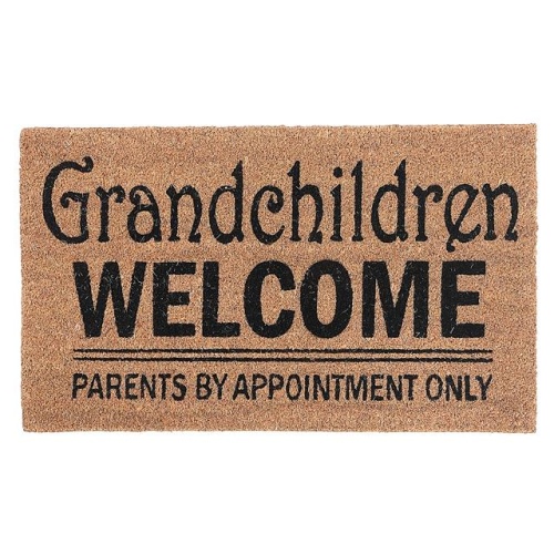 COIR DOOR MAT 18x30 inch GRANDCHILDREN WELCOME PARENTS BY APPT