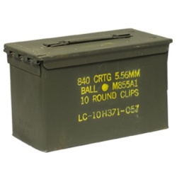 Ammo storage container 50 cal 10.75x5.75x6.75 inch 27.5x14.5x17cm ()