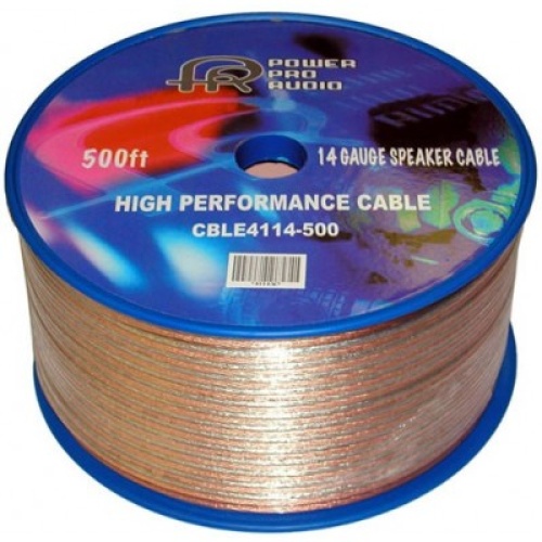 Speaker wire 14 gauge CCA clear 500 foot roll sold by the foot