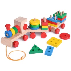 Geostack Wooden Train 25pcs. Funlittletoys (endcap)