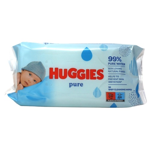 Baby Wipes 56pk Pure Gentle Cleaning/10 (endcap) Huggies