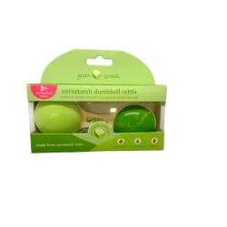 Cornstarch Dumbbell Rattle Green Sprouts