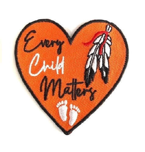 heart patch with feather Every child matters