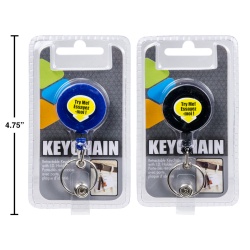 KEYCHAIN W/ I.D. HOLDER,RETRACTABLE DESK TECH